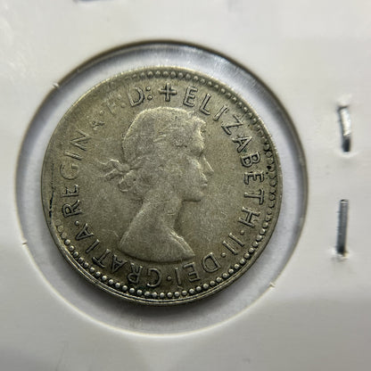 1960 Sixpence Error Coin - Planchet Flaw Reverse - Elizabeth II Silver