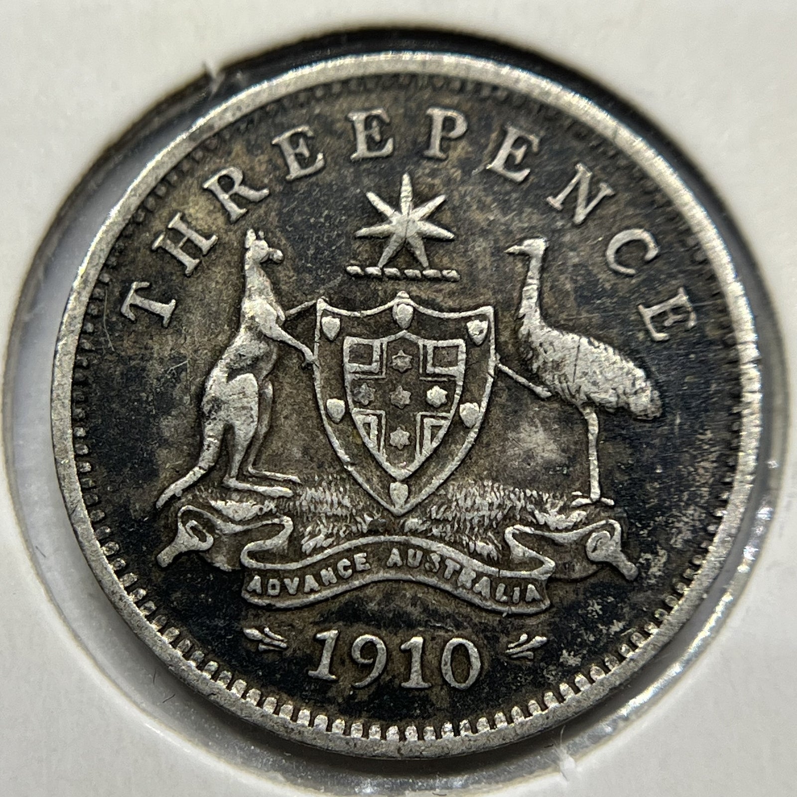 1910 Threepence Coin - almost Very Fine - Edward VII Silver Predecimal