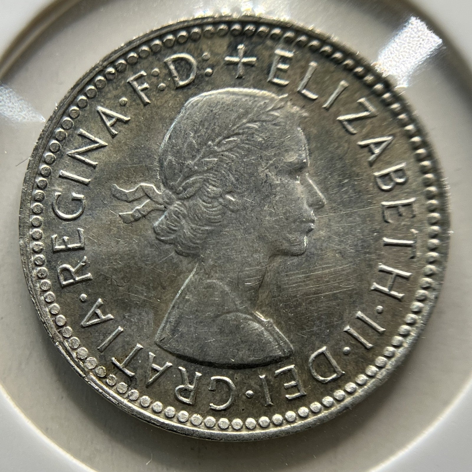 1963 Sixpence Error Coin - Planchet Peal on Emu Uncirculated - Silver Australia