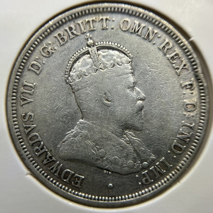 1910 Florin Coin - Very Fine - CV$325 Edward VII Silver Predecimal First Year