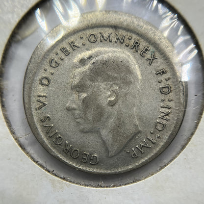 1946 Sixpence Error Coin - Broadstrike Very Good - George VI Australia