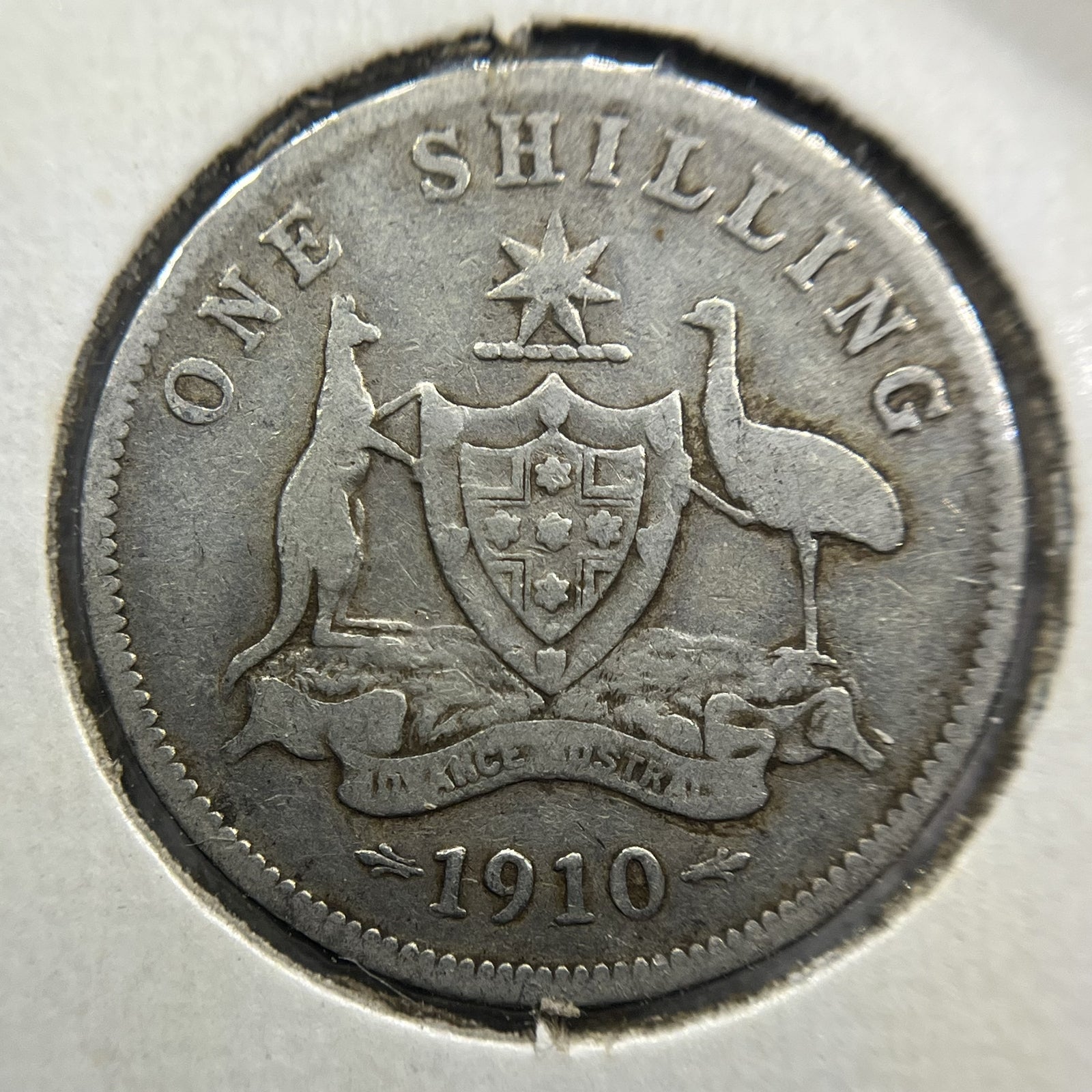 1910 Shilling Coin - Very Good - Edward VII Silver Predecimal First Year