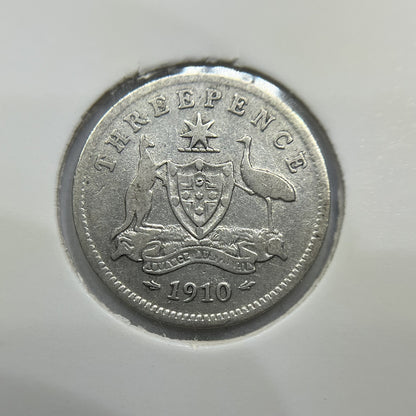 1910 Threepence Coin - Fine - Silver Predecimal Edward VII