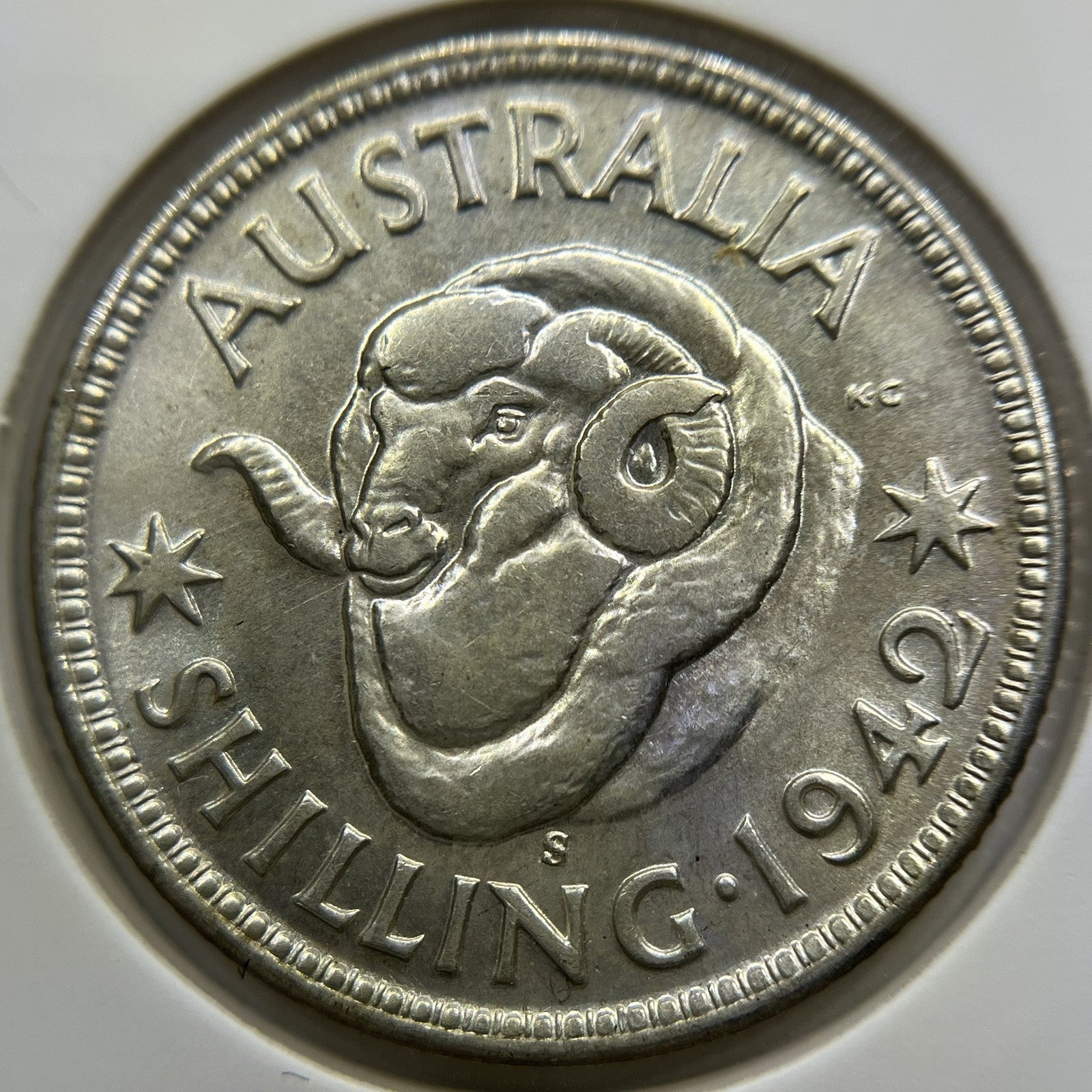 1942 s Shilling Coin - Choice Uncirculated Lustre - George VI Silver Predecimal