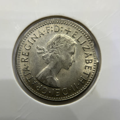 1960 Shilling Error Coin - Clipped Planchet Rim Bite - Silver Elizabeth II