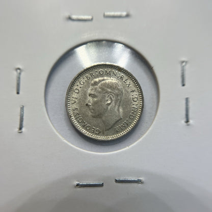 1942 s Threepence Coin - Extremely Fine - George VI Silver Predecimal
