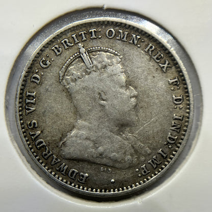 1910 Threepence Coin - Very Fine - Silver Predecimal Edward VII