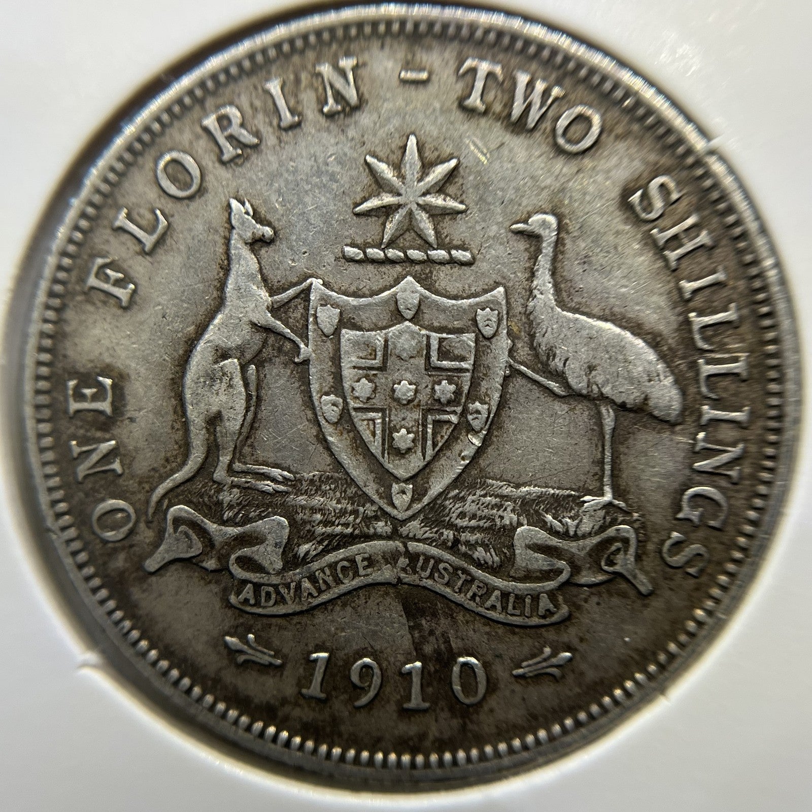 1910 Florin Coin - Very Fine - CV$325 Edward VII Silver Predecimal First Year