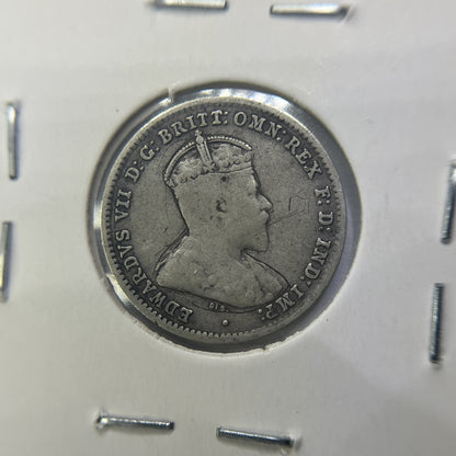 1910 Threepence Coin - Very Fine - Edward VII Silver Predecimal First Year