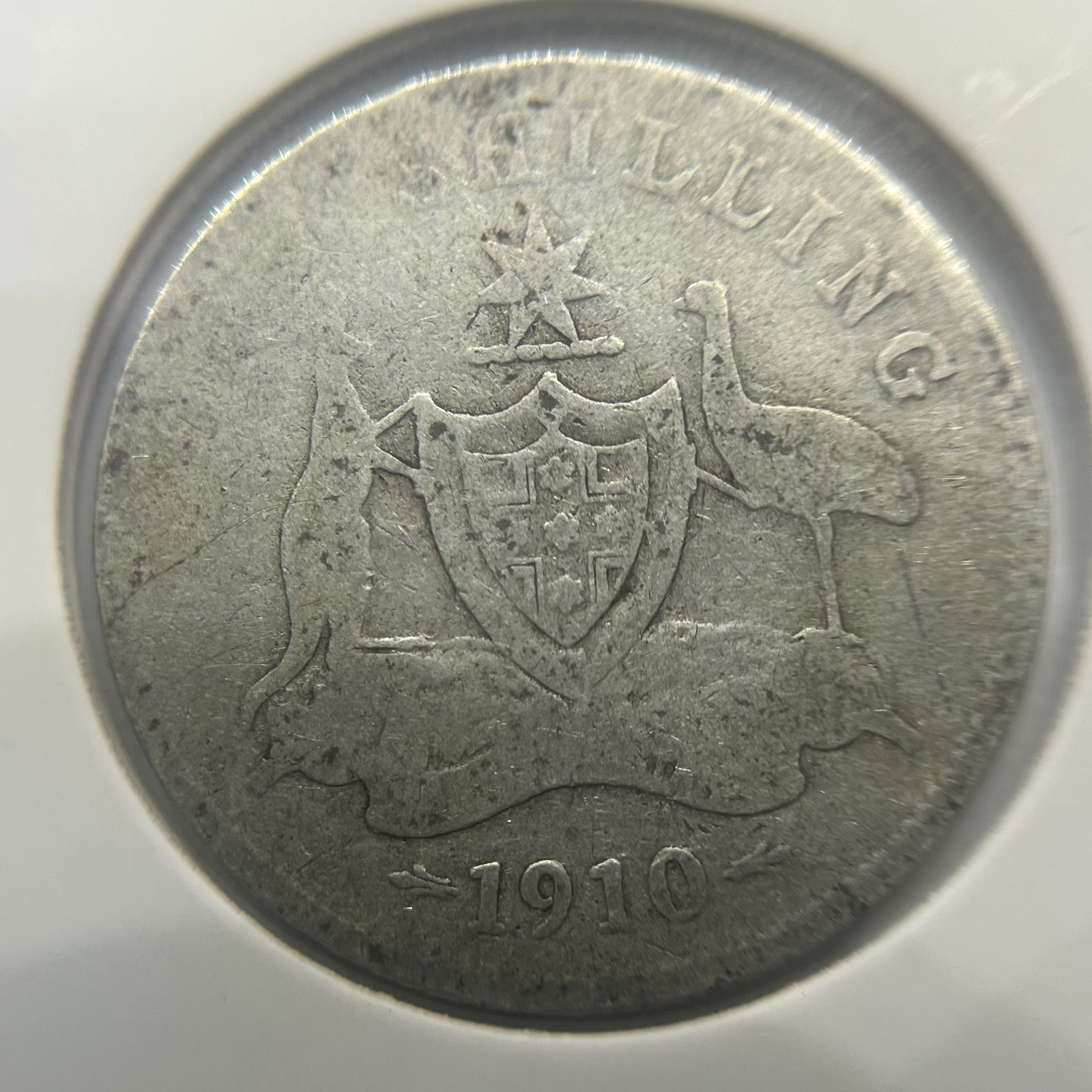 1910 Shilling Coin - Very Good - Edward VII Silver Predecimal First Year Issue