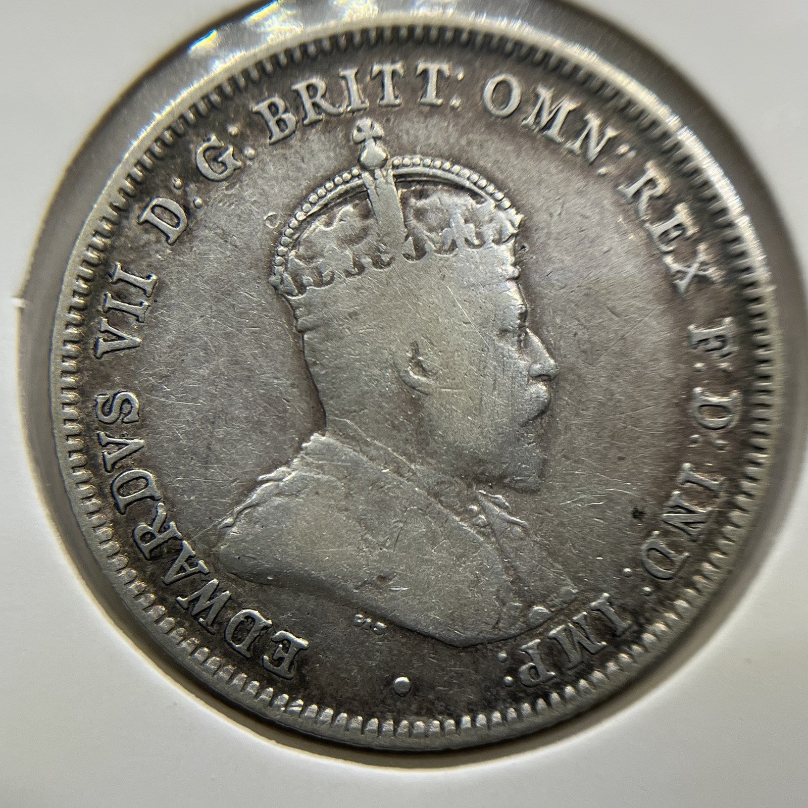 1910 Shilling Coin - Very Fine - Edward VII Silver Predecimal First Year