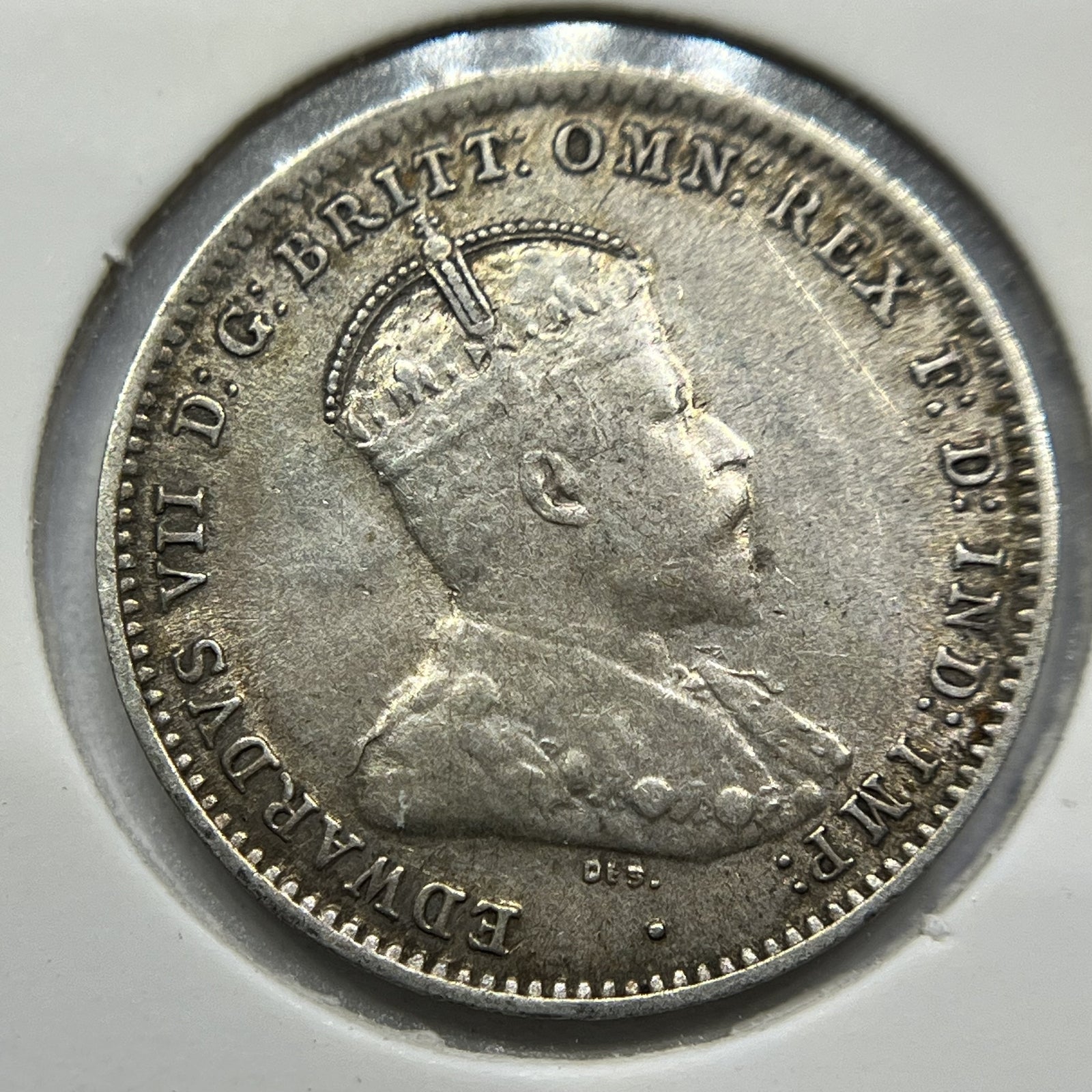 1910 Threepence Coin - almost Extremely Fine - Silver Predecimal Edward II