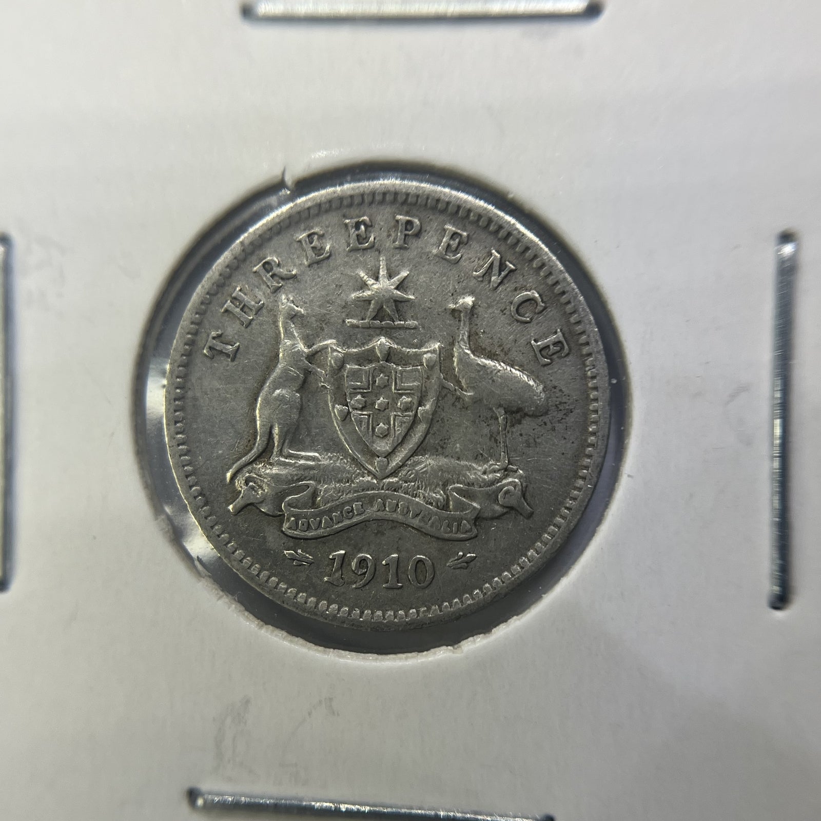 1910 Threepence Coin - Very Fine - Edward VII Silver Predecimal First Year