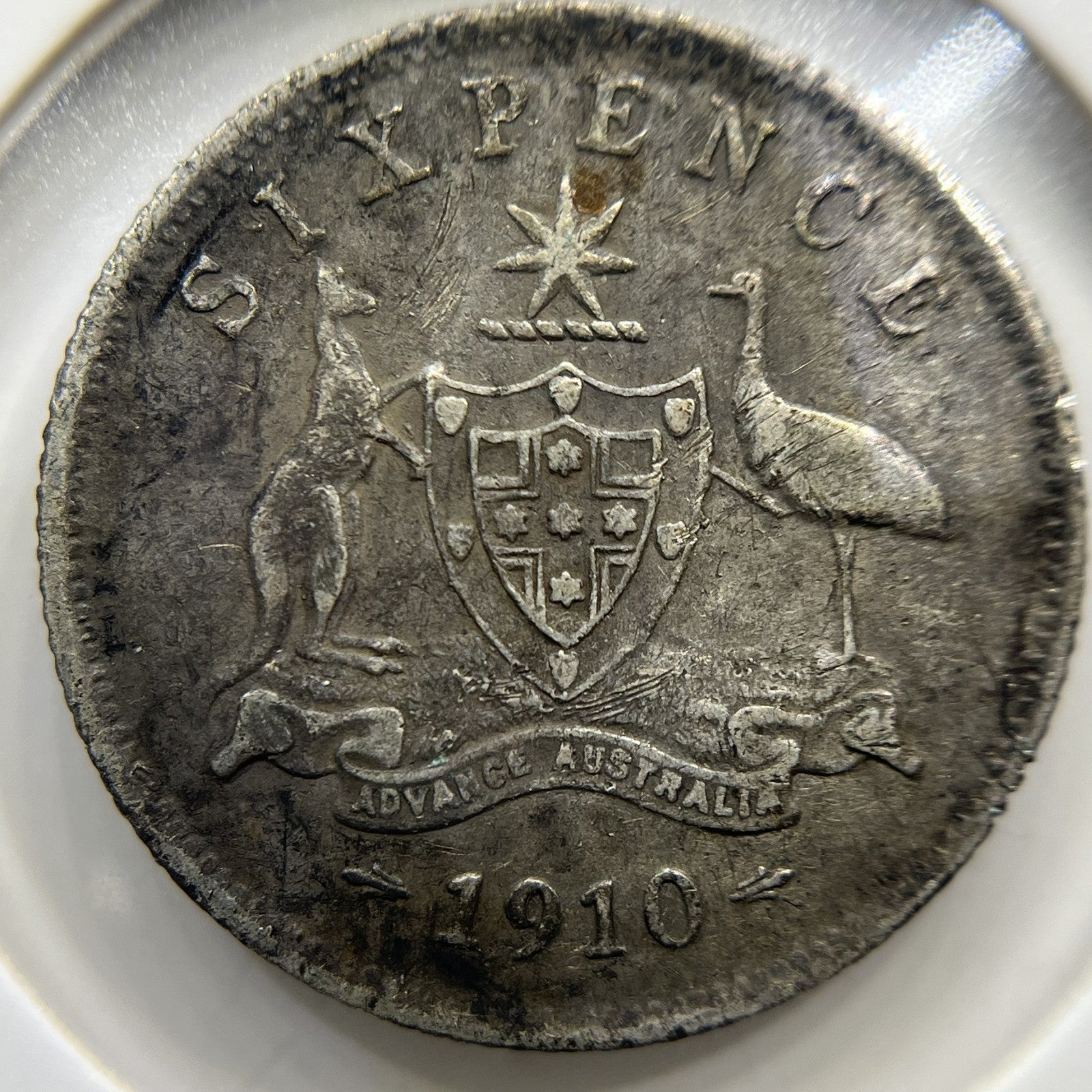 1910 Sixpence Coin - almost Very Fine - Silver Edward VII