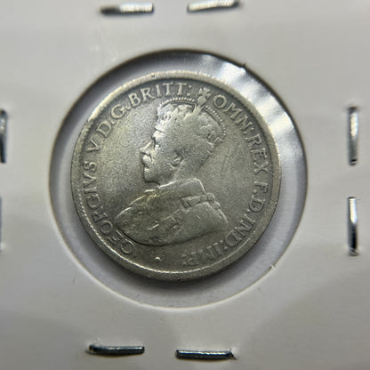 1923 Sixpence Coin - Fine - George V Silver Predecimal Australian