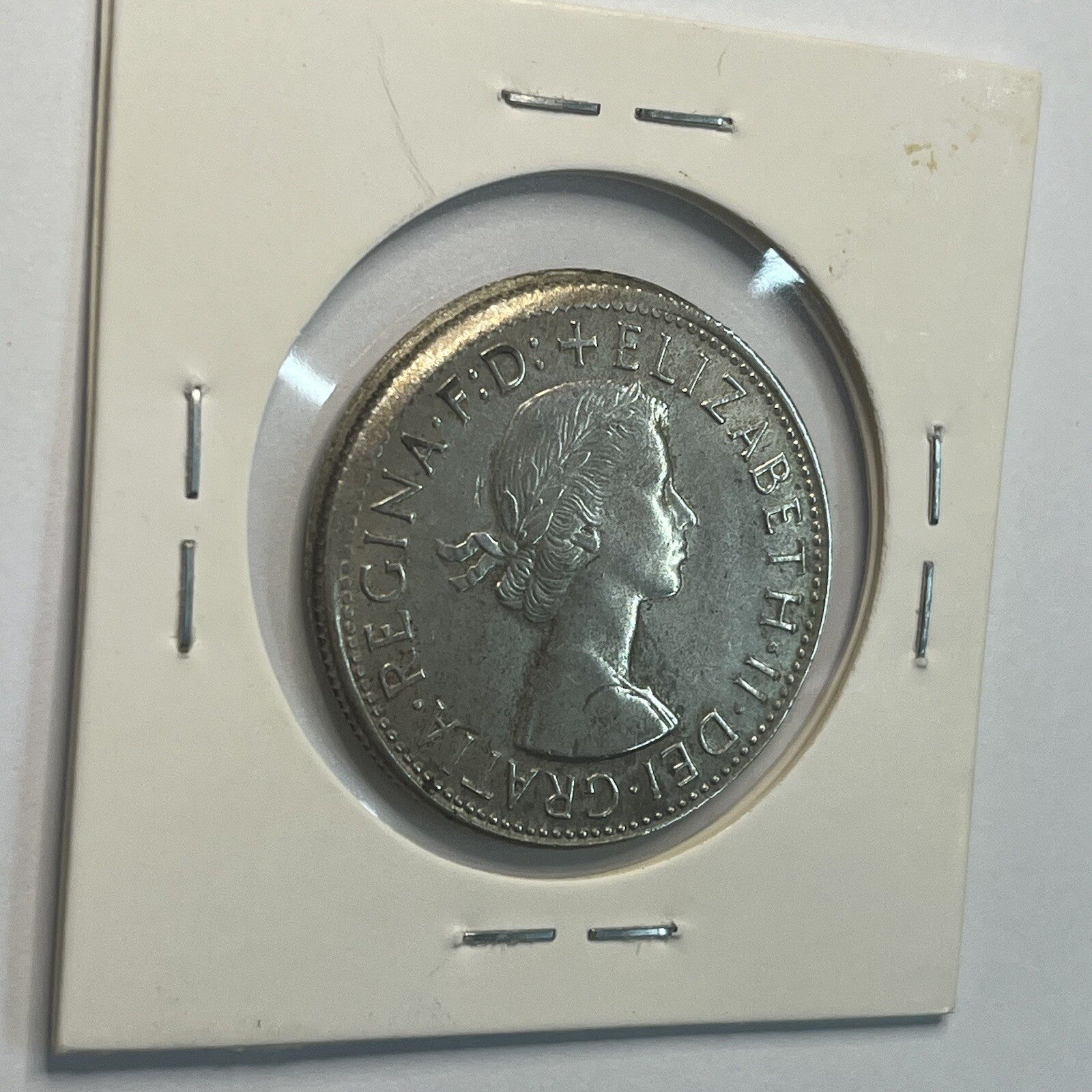 1963 Florin Coin - Off Centre Misstrike Error LIP - Scarce Predecimal Collar