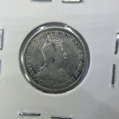 1910 Threepence Coin - Very Fine - Edward VII Silver Predecimal First Year
