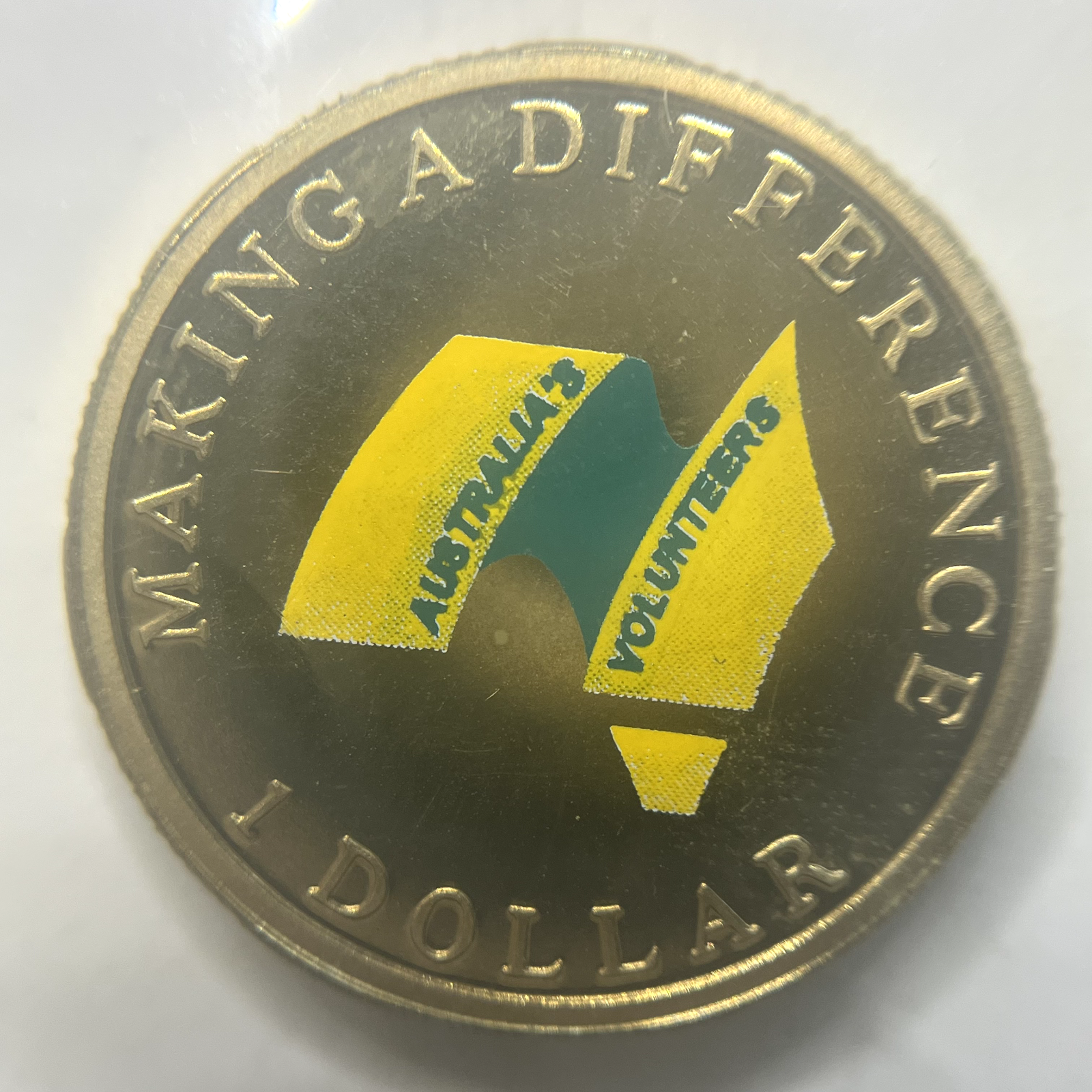2003 One 1 Dollar Coin - Ex Proof Set - Coloured Making A Difference Australia