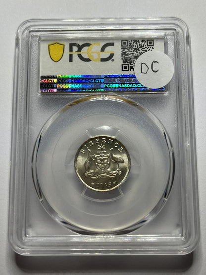 1945 m Sixpence Coin - PCGS MS63 - Uncirculated Graded George VI Silver