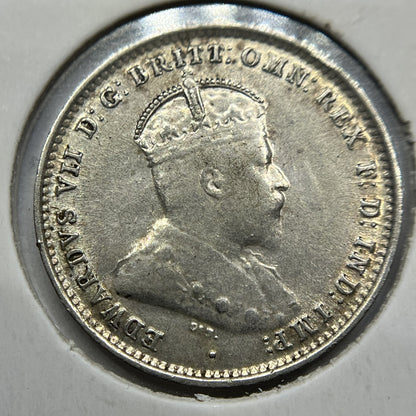 1910 Threepence Coin - Extremely Fine - Silver Predecimal Edward II