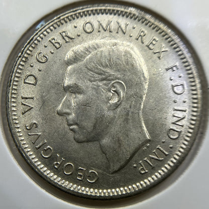 1943 s Shilling Coin - about Uncirculated - George V Silver Predecimal