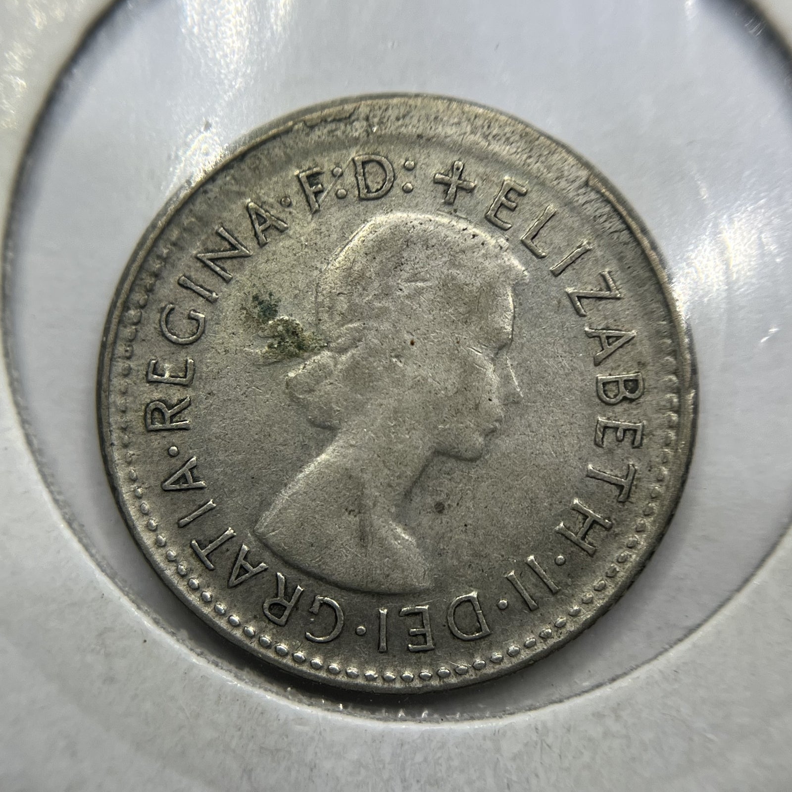 1956 Sixpence Error Coin - Broadstrike Very Good - Elizabeth II Australia