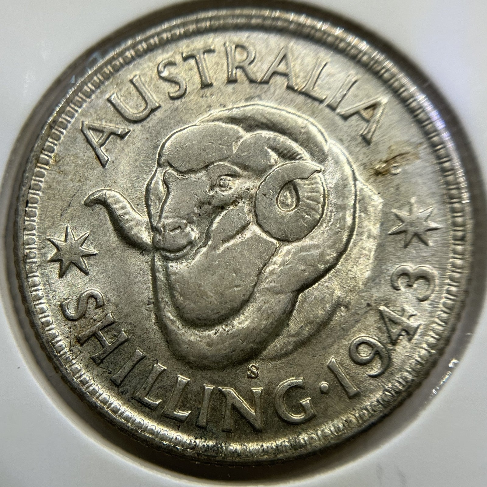 1943 s Shilling Coin - Uncirculated Lustre - George V Silver Predecimal