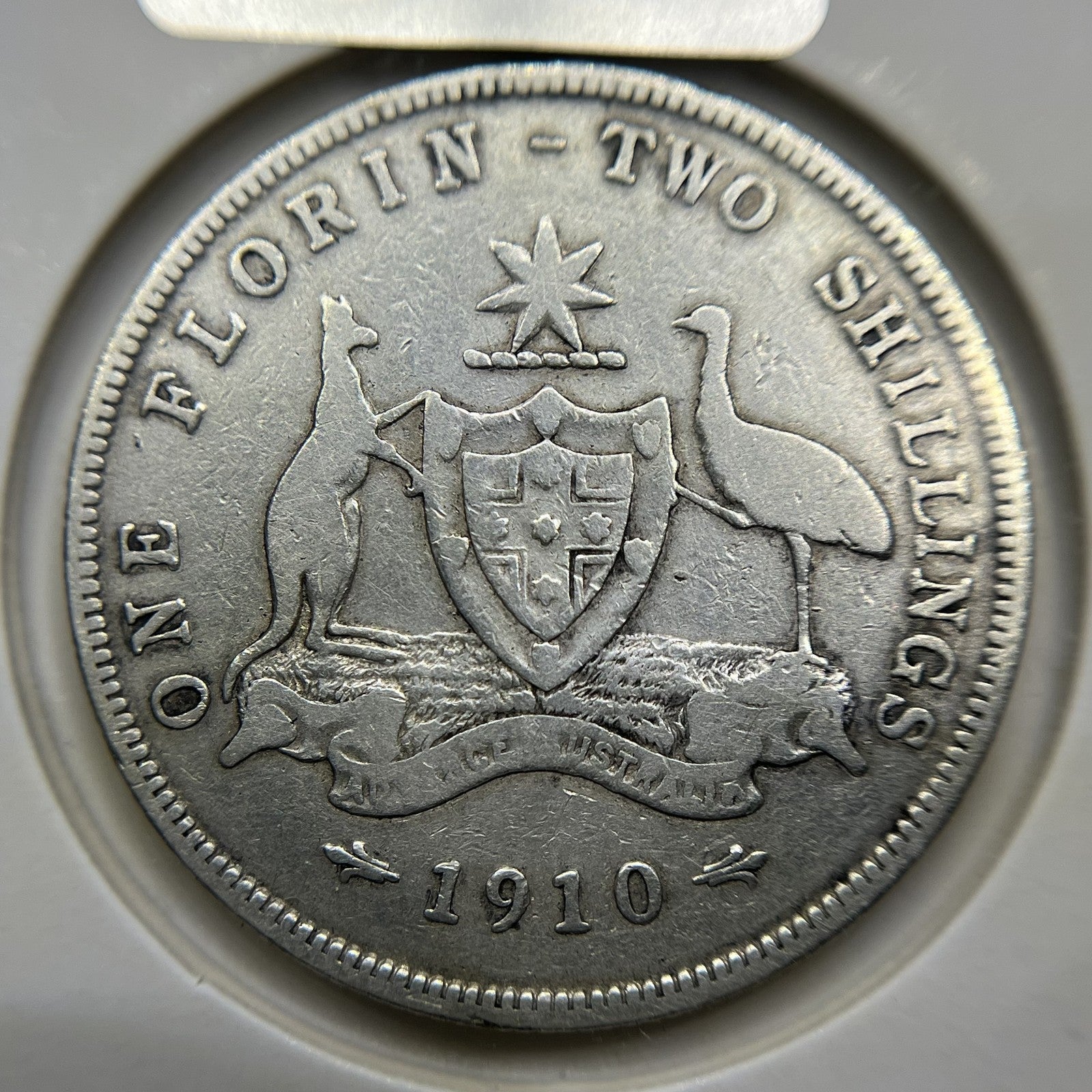 1910 Florin Coin - Fine - Edward VII Silver Predecimal First Year Issue
