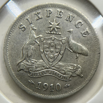1910 Sixpence Coin - Extremely Fine - Silver Predecimal Edward VII