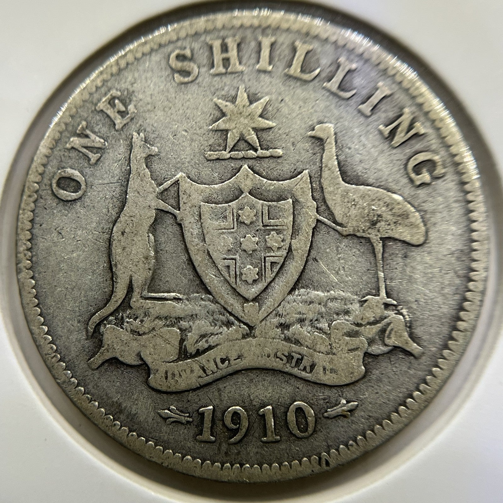 1910 Shilling Coin - Very Good - Edward VII Silver First Year
