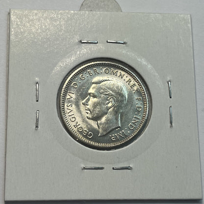 1943 s Shilling Coin - Choice Uncirculated - George VI Silver Predecimal