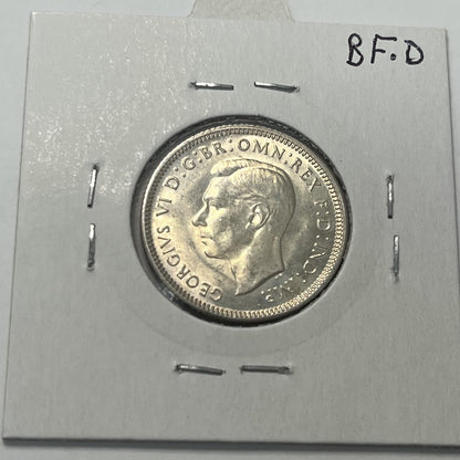 1943 s Shilling Coin - Choice Uncirculated ChUNC - Silver Predecimal George VI