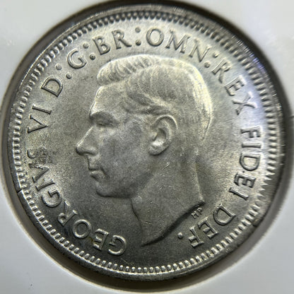 1952 Shilling Error Coin - Clip & Planchet Flaw UNC - George V Silver