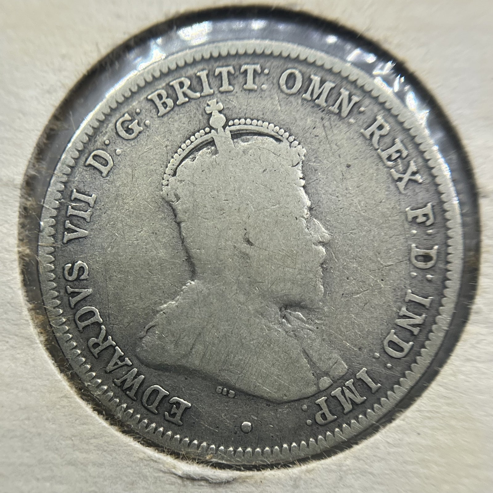 1910 Shilling Coin - almost Fine - Edward VII Silver Predecimal First Year