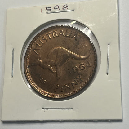 1964 Penny Coin - Struck Out of Collar Misstrike Error Lip - Scarce Predecimal