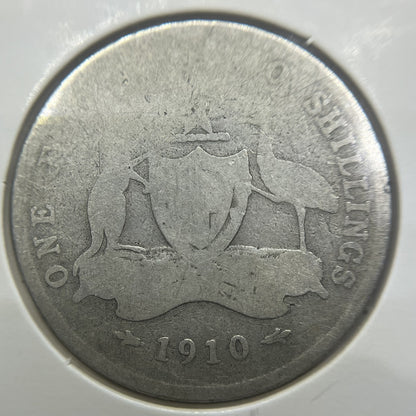 1910 Florin Coin - Good - Edward VII Silver Predecimal First Year of Issue