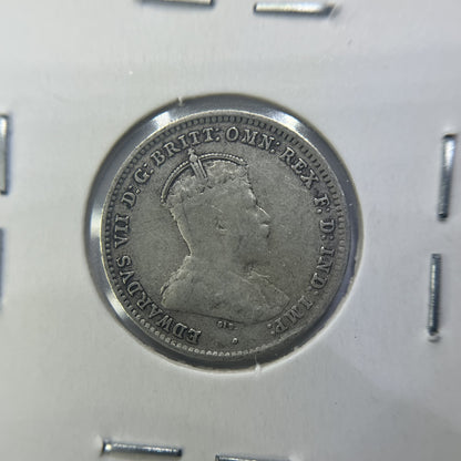1910 Threepence Coin - Very Fine - Edward VII Silver Predecimal First Year