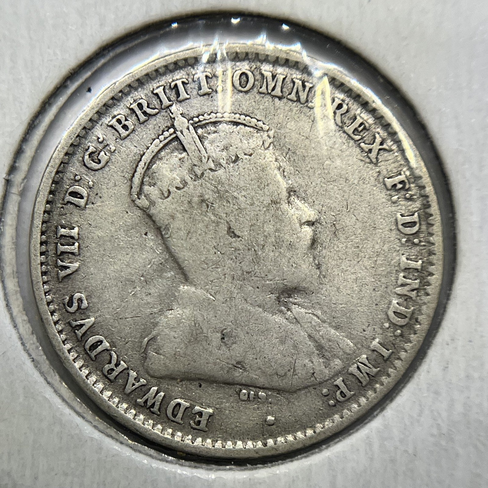 1910 Threepence Coin - Fine - Edward VII Silver First Year of Issue