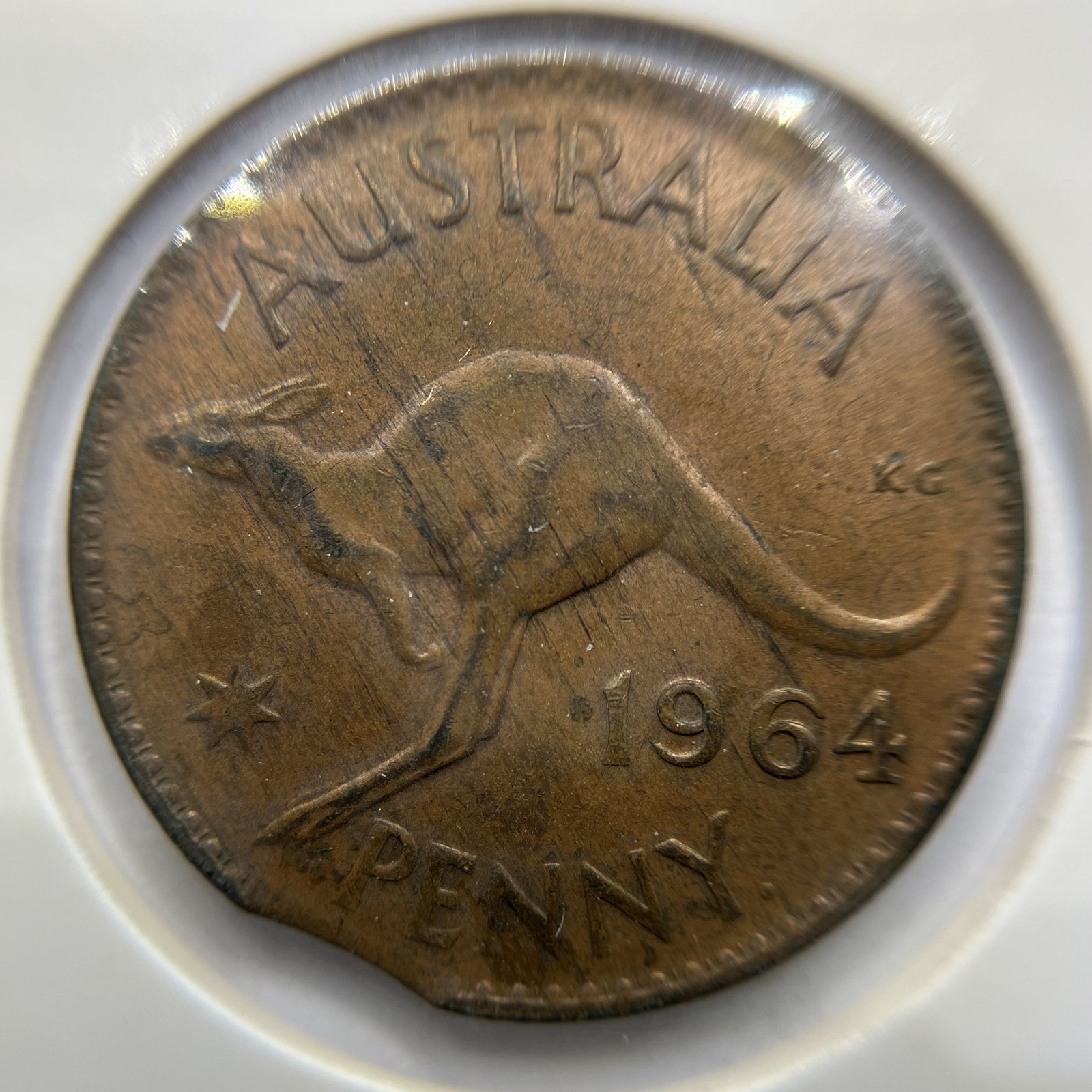 1964 Penny Error Coin - Clipped Planchet Rim Bite - Predecimal Elizabeth II