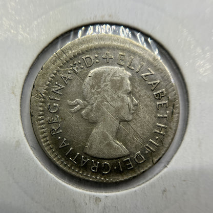1961 Sixpence Error Coin - Broadstrike Off Centre - Silver Predecimal
