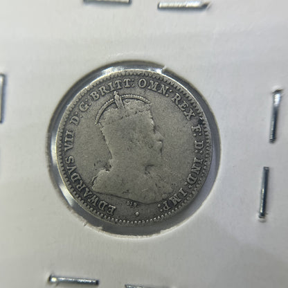 1910 Threepence Coin - Very Fine - Edward VII Silver Predecimal First Year