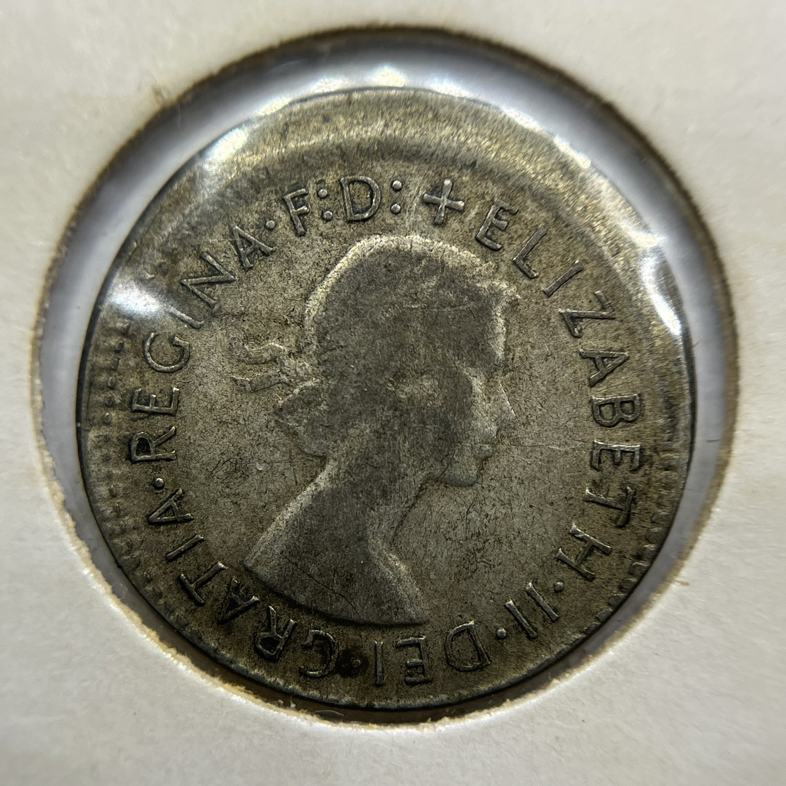 1957 Sixpence Error Coin - Broadstrike Good - Elizabeth II Australia