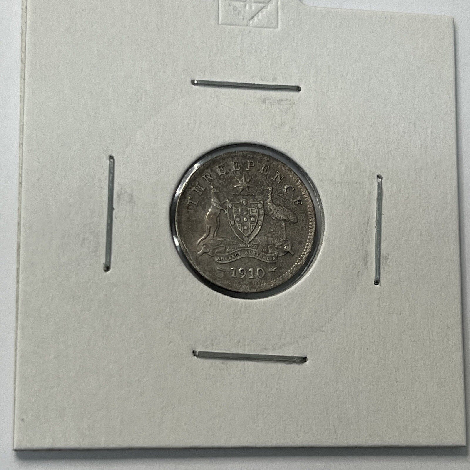 1910 Threepence Coin - almost Extremely Fine aEF - Predecimal Toned Edward II