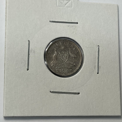 1910 Threepence Coin - almost Extremely Fine aEF - Predecimal Toned Edward II