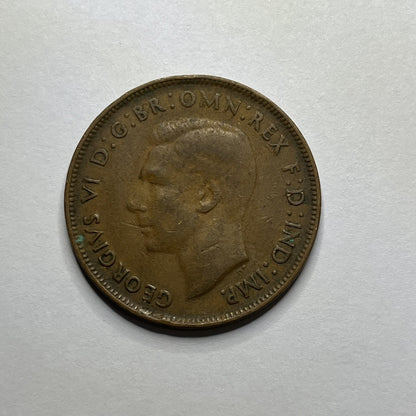 1943 Penny Coin - Australian King George VI Better than Circulated Predecimal