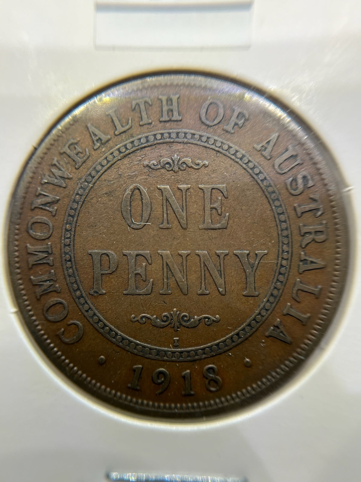 1918 Penny Coin - Fine - 1d George V Predecimal Australia
