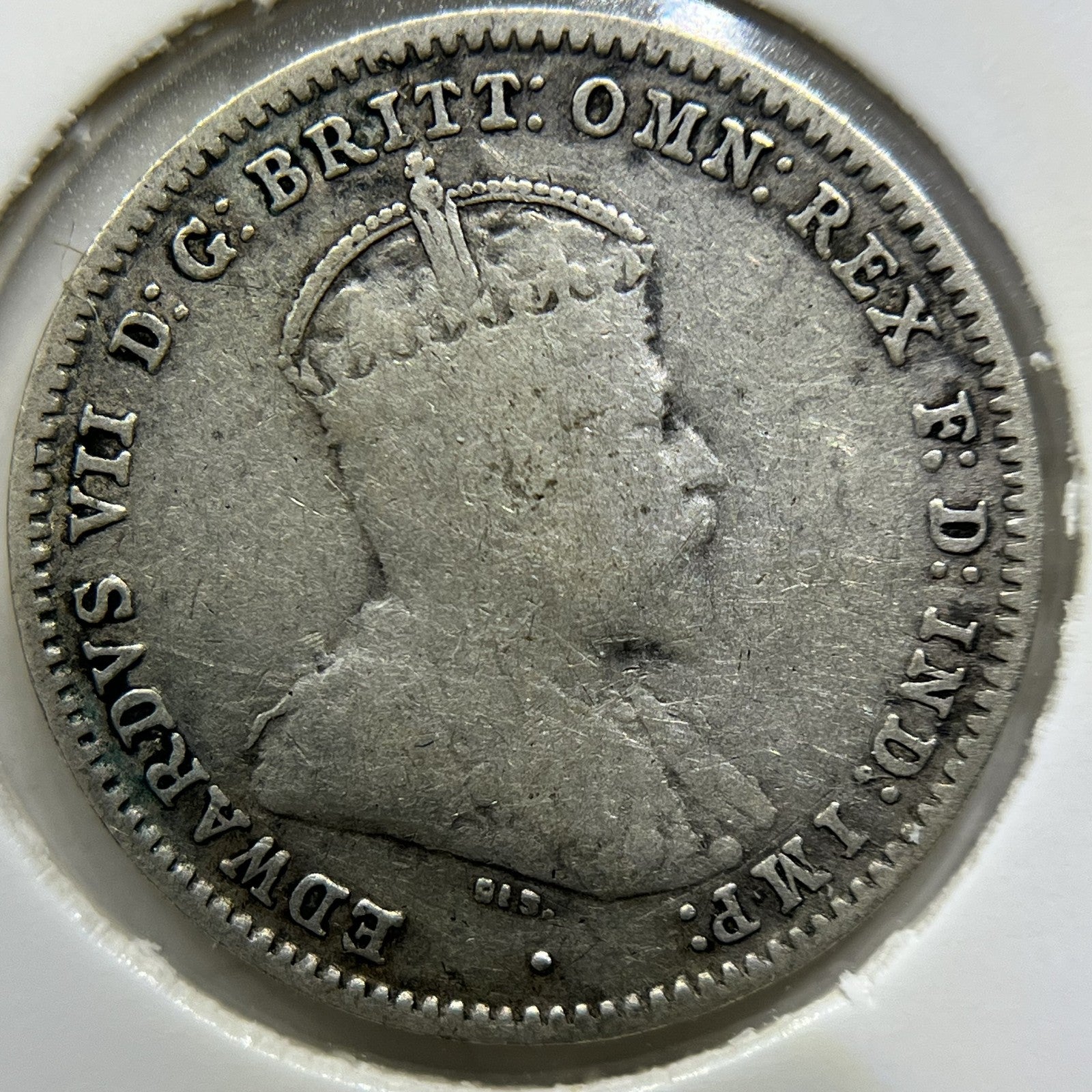 1910 Threepence Coin - Fine - Silver Edward VI First Year of Issue