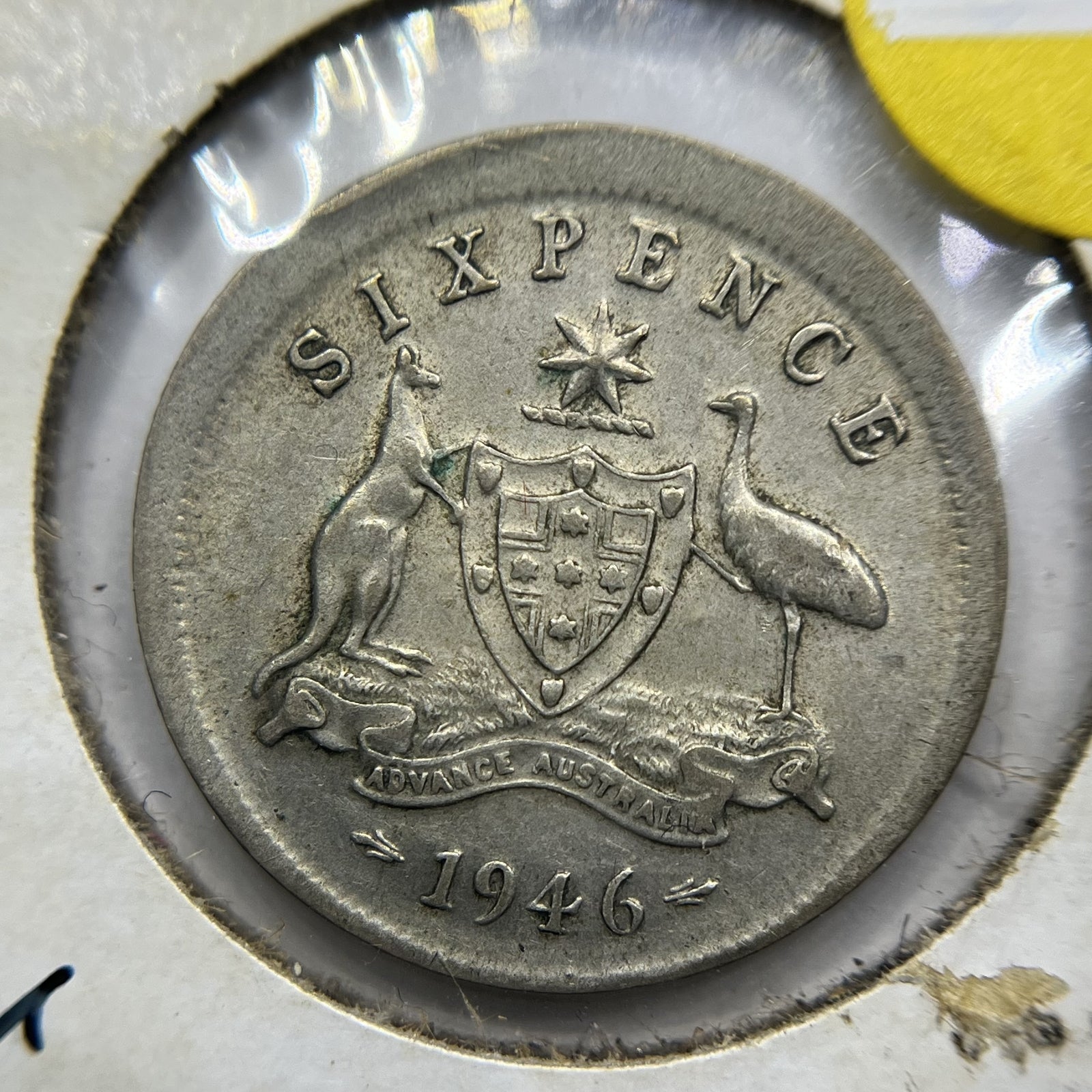 1946 Sixpence Error Coin - Broadstrike Very Good - George VI Australia