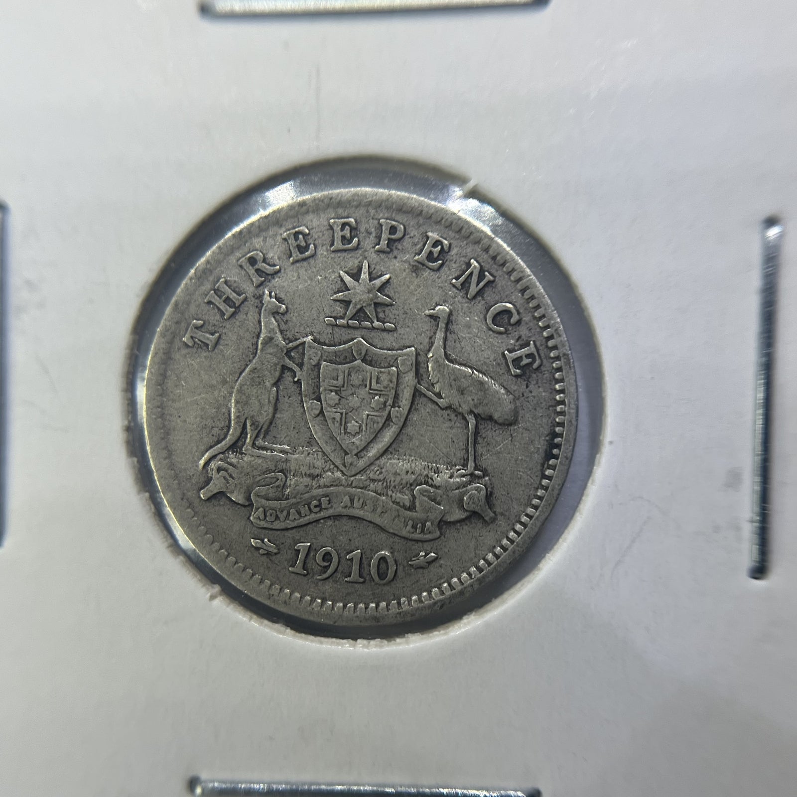 1910 Threepence Coin - Very Fine - Edward VII Silver Predecimal First Year
