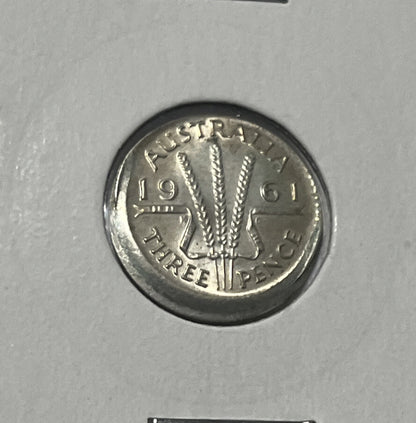 1961 Threepence Error Coin - Large Broadstrike Choice Uncirculated - Silver